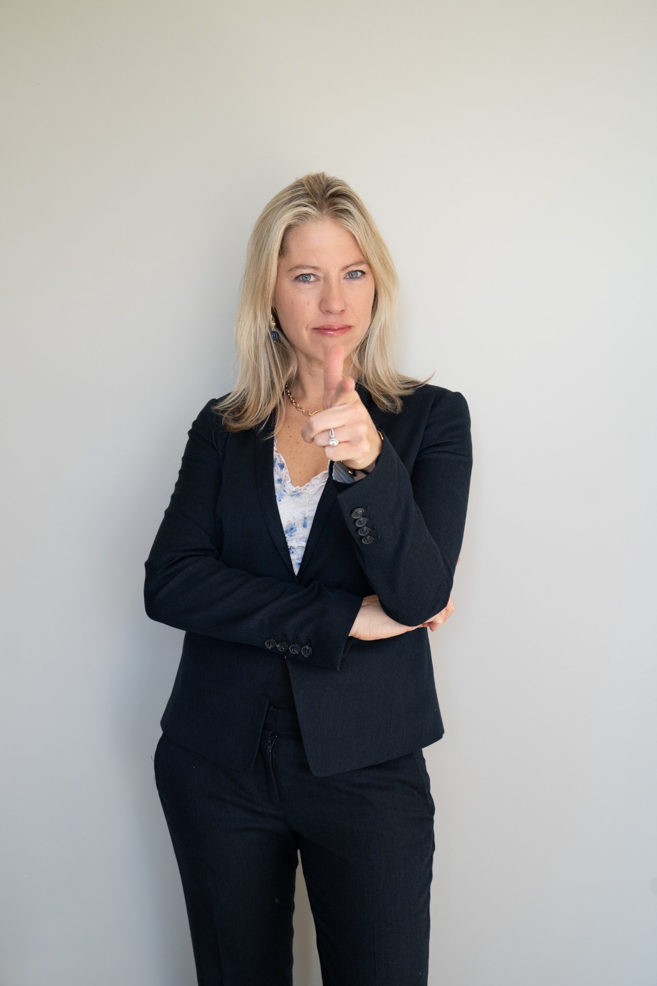 Monica Dunlap pointing at the viewer